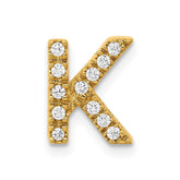 14K Diamond Letter K Initial Charm