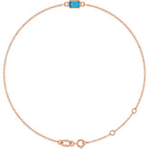 14K Rose Gold Natural Blue Zircon 6 1/2-7 1/2" Bracelet