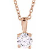 14K Rose Gold 1/3 CT Lab-Grown Diamond 18" Necklace