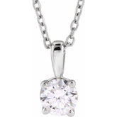 14K White Gold 1/2 CT Lab-Grown Diamond 18" Necklace