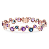 14KT Gold Amethyst & Blue Topaz Bracelet