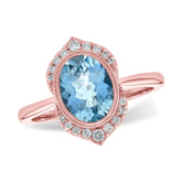 14KT Gold Ladies Aqua Fashion Ring