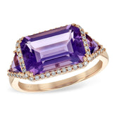 14KT Gold Ladies Amethyst Fashion Ring