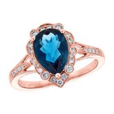 14KT Gold Ladies Blue Topaz Fashion Ring