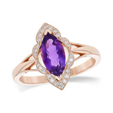 14KT Gold Ladies Amethyst Fashion Ring