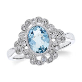 14KT Gold Ladies Aqua Fashion Ring