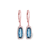14KT Gold Blue Topaz Earrings