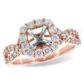 14KT Gold Diamond Semi-Mount Engagement Ring