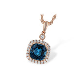 14KT Gold Blue Topaz Necklace