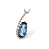 14KT Gold Blue Topaz Necklace