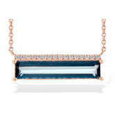 14KT Gold Blue Topaz Necklace