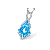 14KT Gold Blue Topaz Necklace