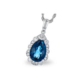 14KT Gold Blue Topaz Necklace