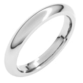 10K White Gold 3 mm Comfort-Fit Half Round Band Size 7