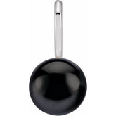 14K White Gold Cultured Black Akoya Pearl Charm/Pendant