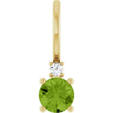 14K Yellow Gold Natural Peridot & .015 CT Natural Diamond Charm/Pendant