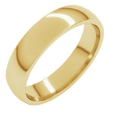 18K Yellow Gold 4.5 mm Lightweight Comfort-Fit Half Round Band Size 10