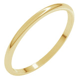 10K Yellow Gold 1.5 mm Lightweight Half Round Band Size 3.5