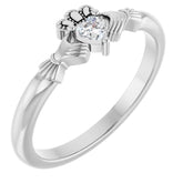 14K White Gold Stuller Lab-Grown Moissanite™ Claddagh Ring