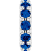 14K White Gold Lab-Grown Blue Sapphire Spacer Charm/Pendant