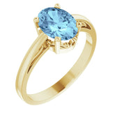 14K Yellow Gold Natural Aquamarine Scroll Setting® Ring