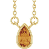14K Yellow Gold Natural Citrine 18" Necklace