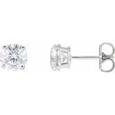 Sterling Silver 4 CTW Lab-Grown White Diamond Earrings