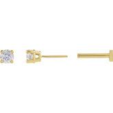 14K Yellow Gold 1/10 CT Lab-Grown White Diamond Earring