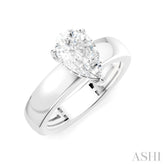1/20 Ctw Pear Shape Round Cut Diamond Semi-Mount Engagement Ring in 14K White Gold