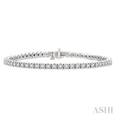 2 Ctw Square Shape Round Cut Diamond Tennis Bracelet in 18K White Gold