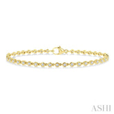 1 Ctw Bezel Set Round Cut Diamond Tennis Bracelet in 14K Yellow Gold