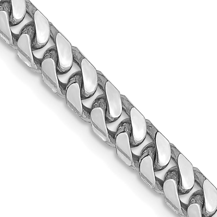 14K White Gold 20 inch 4.3mm Solid Miami Cuban Link with Lobster Clasp Chain