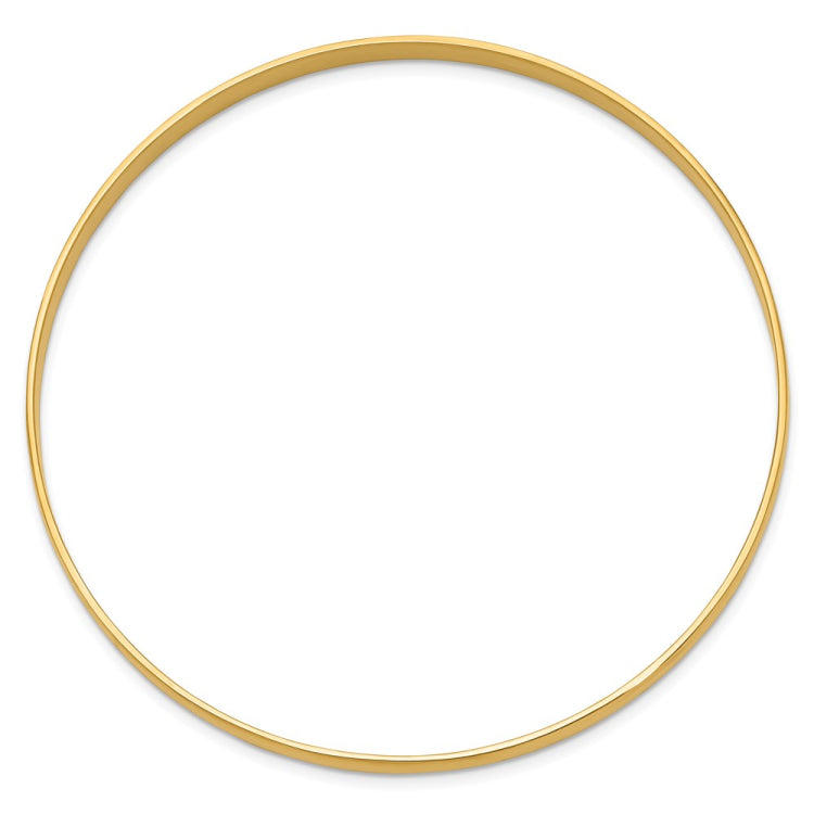 14k 4mm Solid Polished Half-Round Slip-On Round Bangle Bracelet