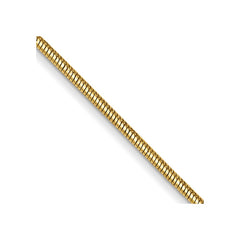 14K 22 inch .8mm Round Snake with Lobster Clasp Chain