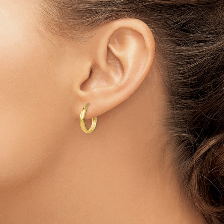14k 2.75x16mm Polished Tube Hoop Earrings