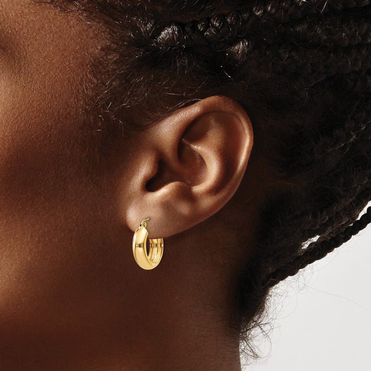 14k 4.75x16mm Polished Round Hoop Earrings