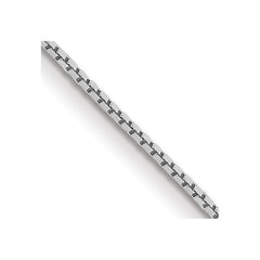 14K White Gold 18 inch .9mm Box with Spring Ring Clasp Chain