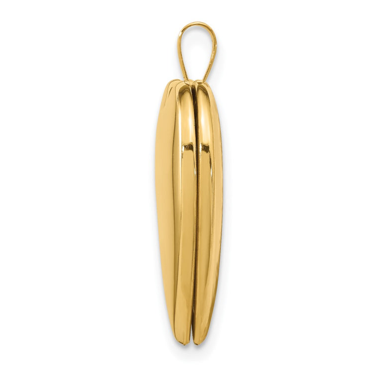 14K Polished Plain 20mm Heart Locket