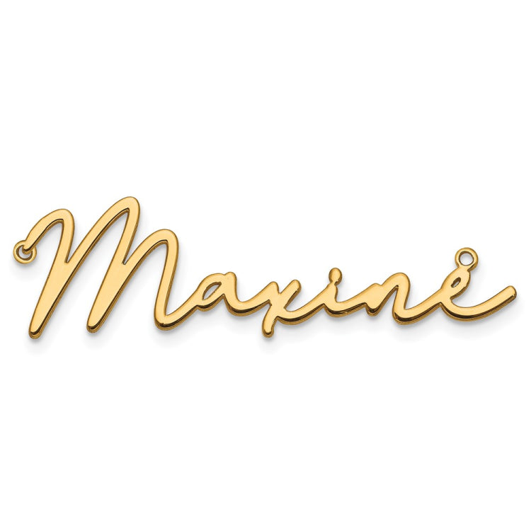 14k Yellow Gold  Polished Bathinda Font Name Plate