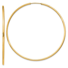 14k 1.5x55mm Polished Round Endless Tube Hoop Earrings