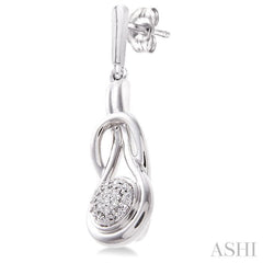 1/50 Ctw Round Cut Diamond Fashion Earrings in Sterling Silver