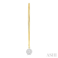 1/3 Ctw Round Dangler Lovebright Diamond Earring in 14K Yellow and White Gold