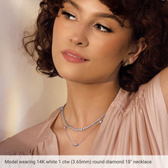 Sterling Silver 1/2 CTW Natural Diamond 3-Station 18" Necklace