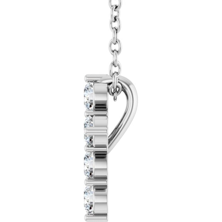 14K White Gold 1/4 CTW Natural Diamond Cross 16-18" Necklace