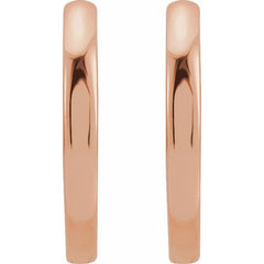 14K Rose Gold Hinged 15 mm Hoop Earrings