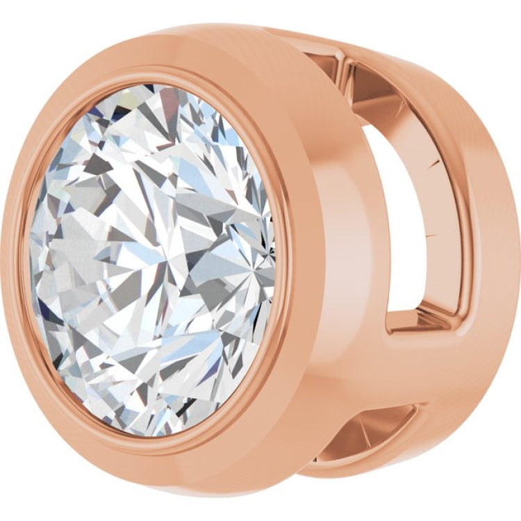 14K Rose Gold 1/3 CT Lab Grown Diamond Slide Pendant