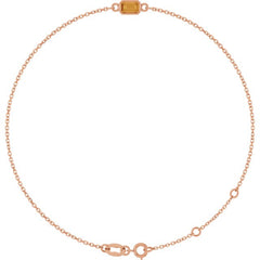 14K Rose Gold Natural Citrine 6 1/2-7 1/2" Bracelet