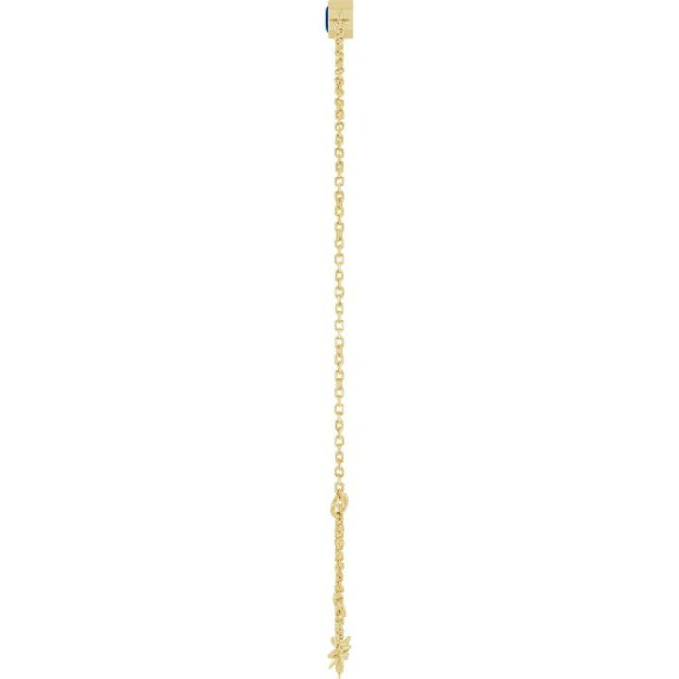 14K Yellow Gold Natural Blue Sapphire 6 1/2-7 1/2" Bracelet