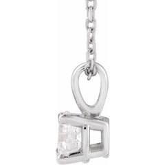 14K White Gold 1 1/2 CT Natural Diamond 18" Necklace