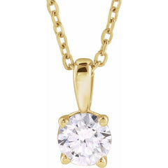 14K Yellow Gold 2 CT Natural Diamond 18" Necklace